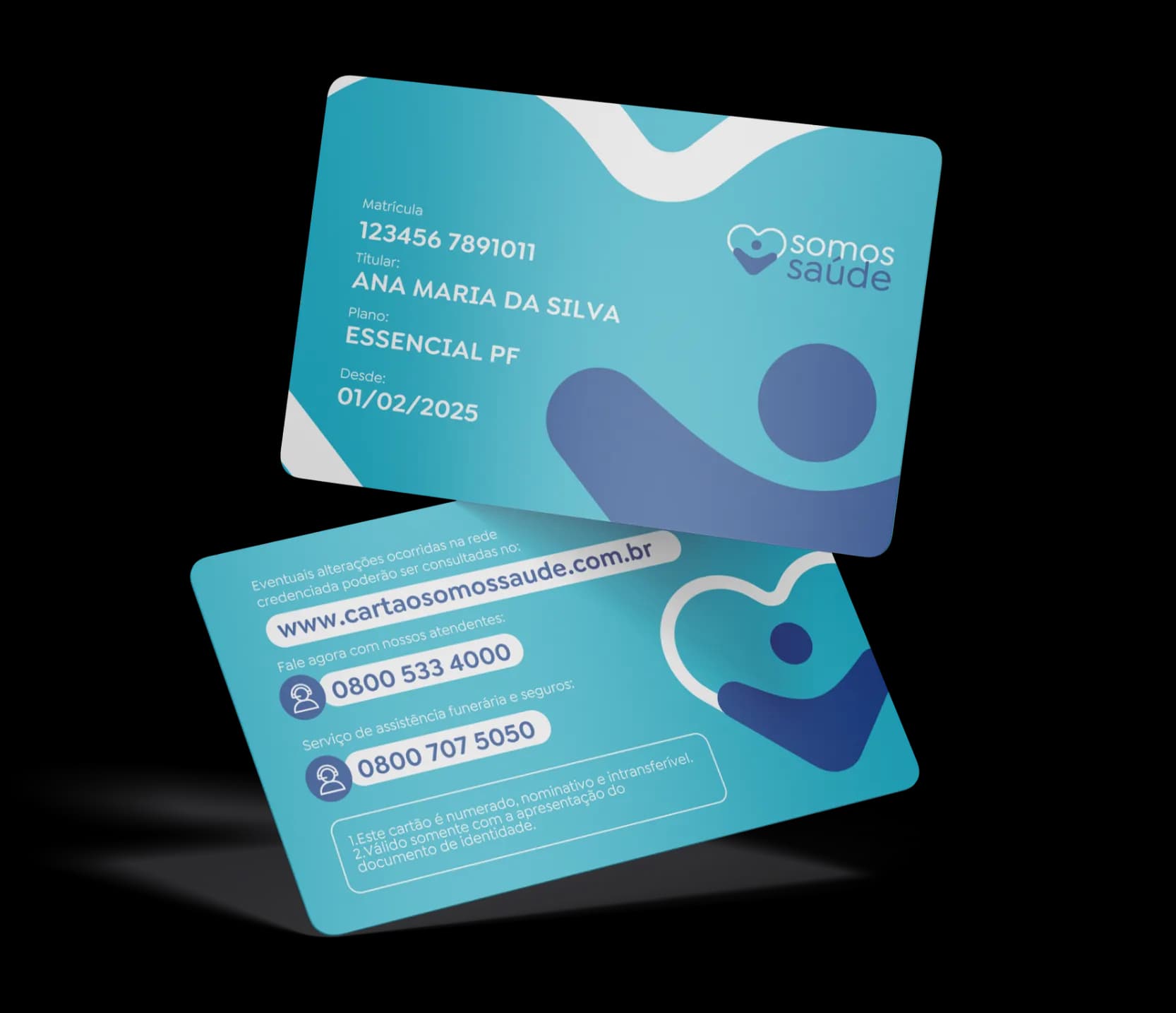 Cartões Somos Saúde - Frente e Verso